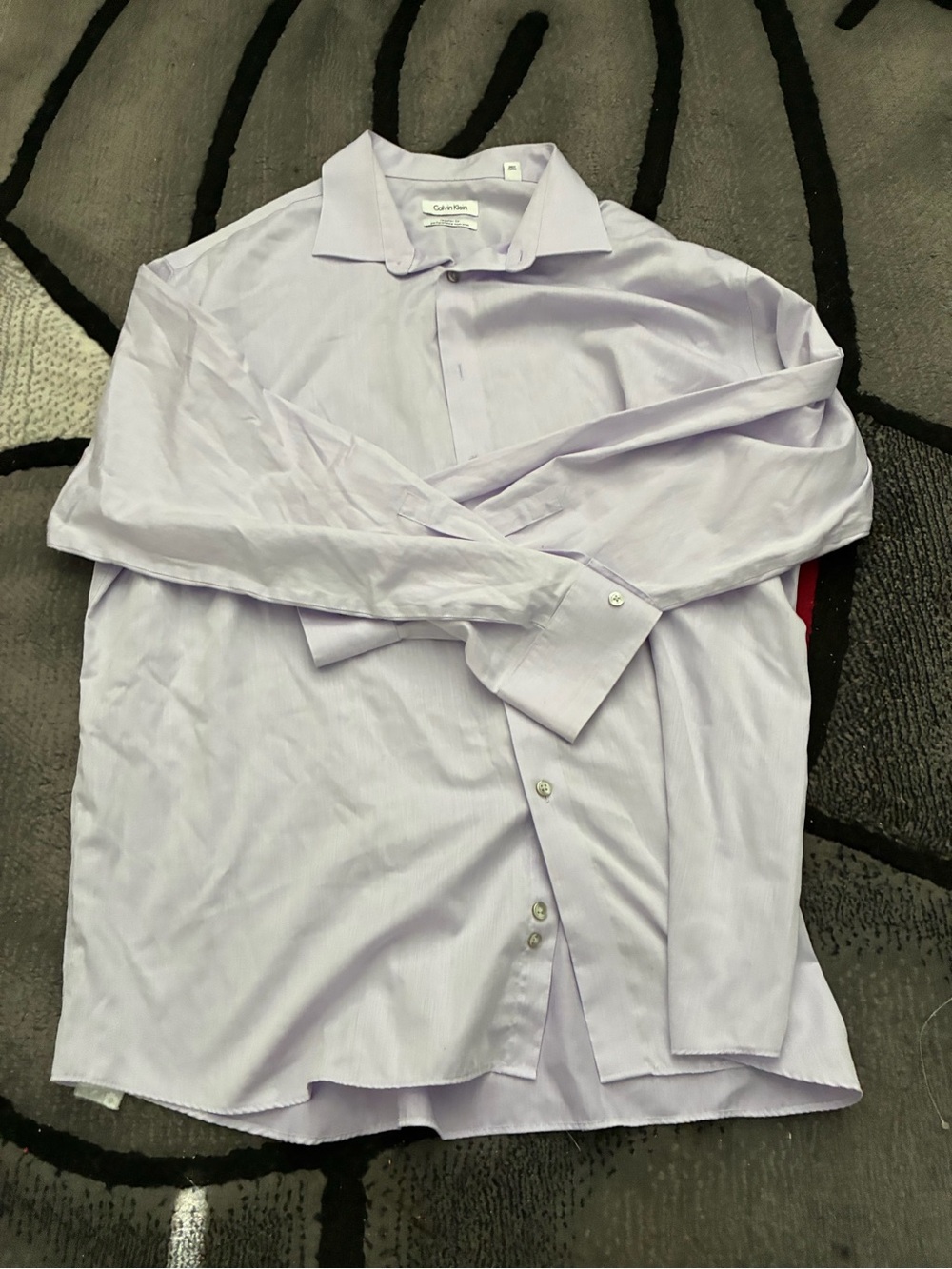 Calvin Klein Men’s Light Lavender Dress Shirt - Spread Collar